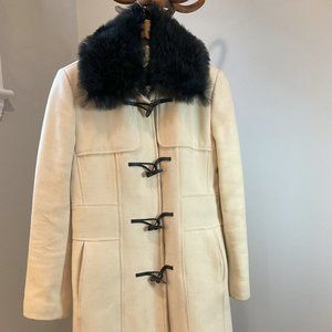 Banana Republic Winter White Duffle Coat Shearlin… - image 1